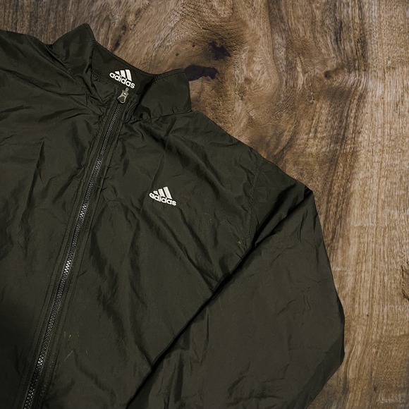 Vtg Adidas Reversible Windbreaker Track Jacket Black Large - Picture 2 of 9